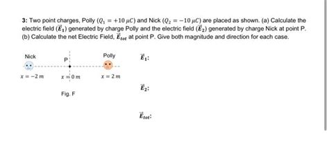 Solved 3 Two Point Charges Polly Q110μc And Nick