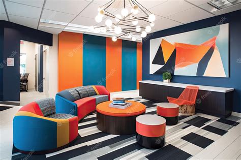 Premium Photo | Bold colors and stripes set the tone for a modern ...