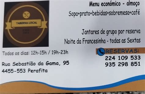 Menu Em Tasquinha Do Paradela Restaurante Outeiro Maior