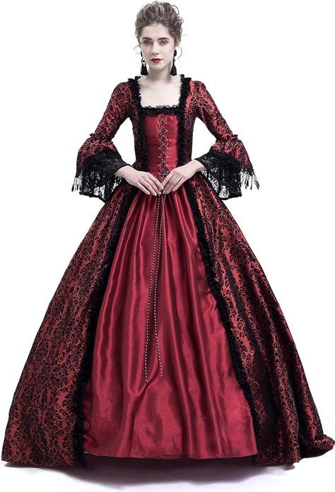 Amazon D Roseblooming Red Masked Masquerade Ball Gown Gothic