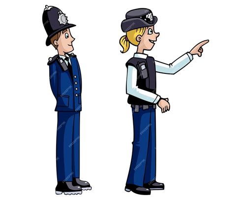 Premium Vector Police Officer In Standing Pose Vector Illustration