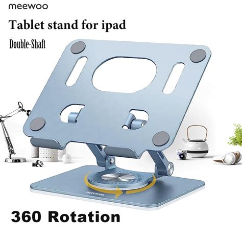 Meewoo Tablet Stand Holder 360 Rotating For Ipad Aluminum Adjustable