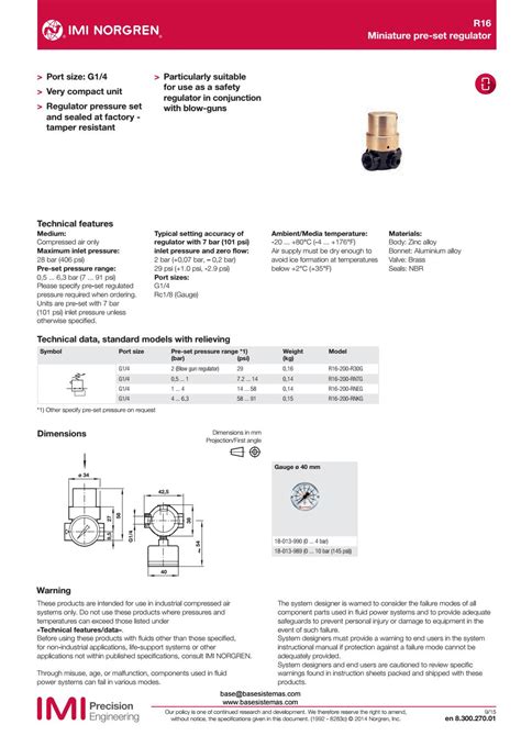 REGULADOR NORGREN R16 By Base Sistemas Issuu