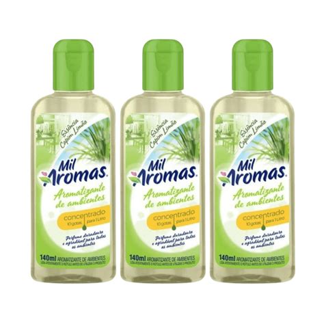 Essência Concentrada Capim Limão Mil Aromas 140ml 3 Unid