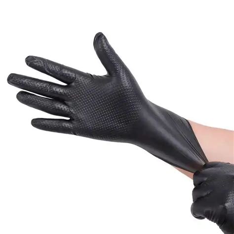 Buy ZALCOON Black Nitrile Gloves Industrial 8 Mil Disposable Gloves