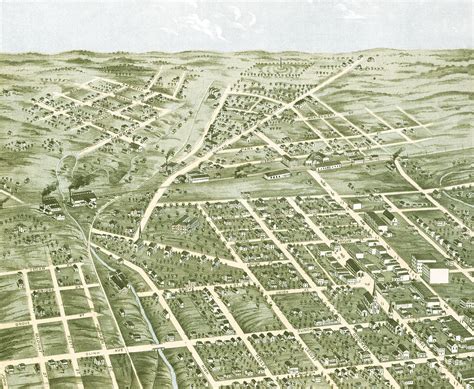 Knoxville Tennessee In Bird S Eye View Map Aerial Panorama