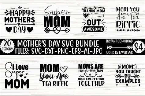 Mothers Day Svg Bundle Vol4 Bundle · Creative Fabrica