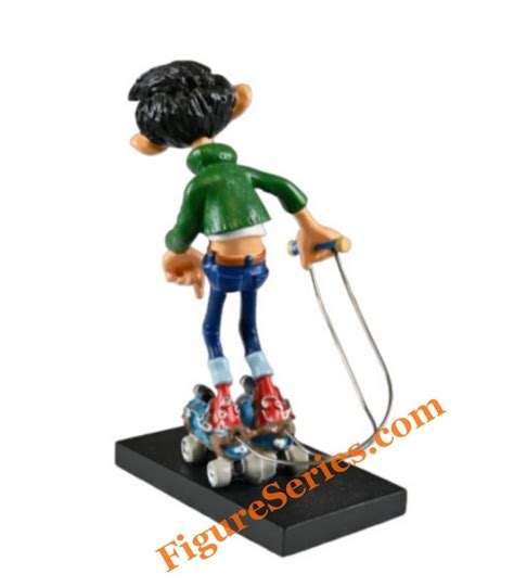 Gaston Lagaffe Figurine Resina Pixi Inventions Roller Skates Baterías