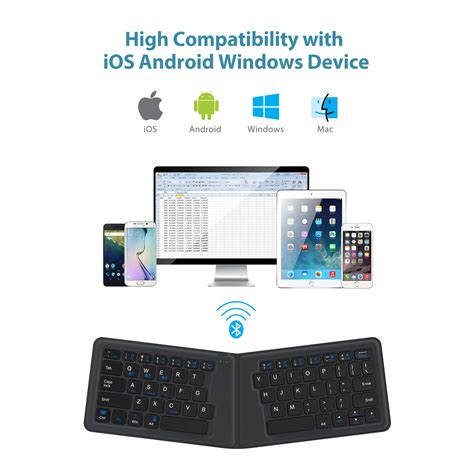 IClever BoostType BK06 Foldable Rechargeable Universal Wireless Keyboard