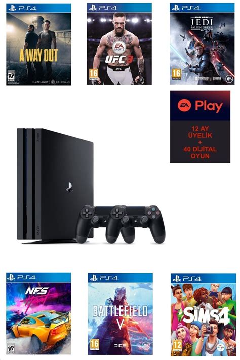 Sony Playstation 4 Pro 1 Tb Teşhir Ürünü 2 Ps4 Kol 1 Yıllık Ea