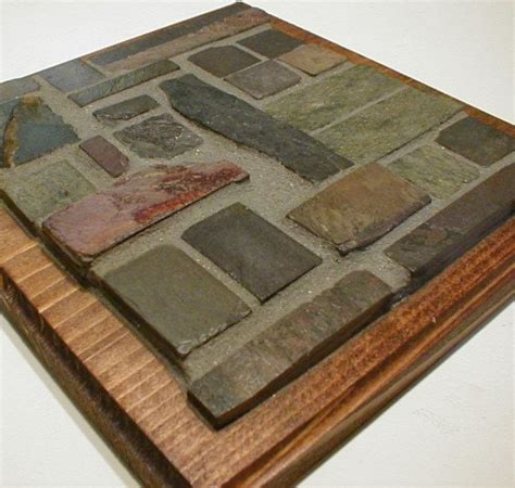 SLATE WALL ART Abstract Geometric Wall Hanging Natural