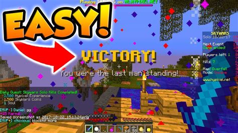 HOW TO EASILY WIN HYPIXEL SKY WARS YouTube