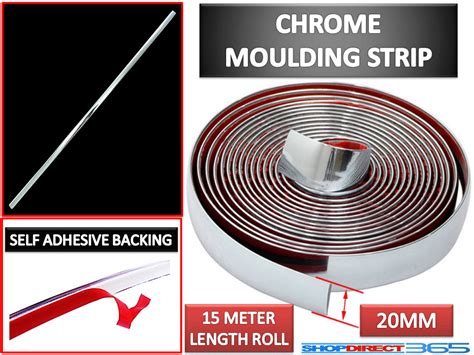 20mm X 15m Chrome Styling Moulding Trim Strip Self Adhesive Metre Meter Window Ebay