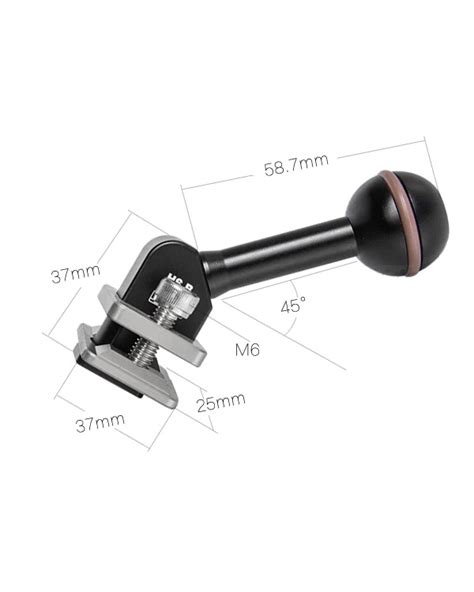 Square Mount Adapter Scubalamp Hot Shoe To Ball HSB Bali Dive Shop