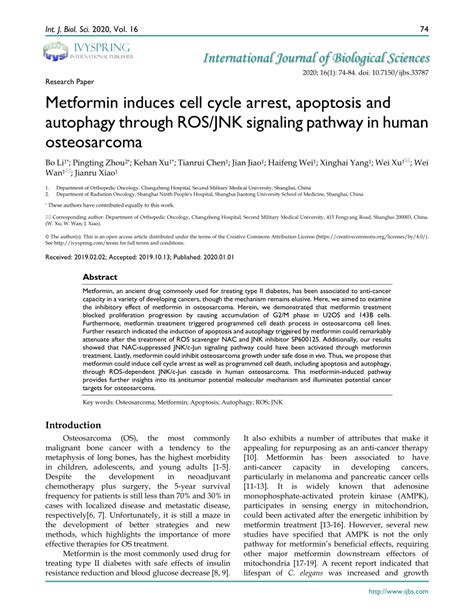 Pdf Metformin Induces Cell Cycle Arrest Apoptosis And Autophagy