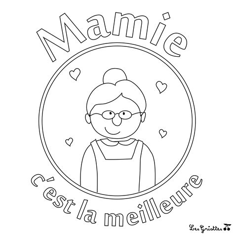 Coloriage Mamie Fête des grands mères