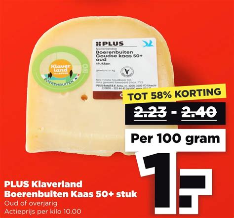 Plus Klaverland Boerenbuiten Kaas Stuk Aanbieding Bij Plus