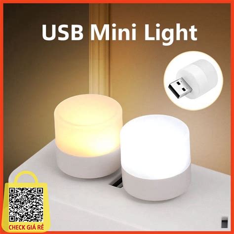 Đèn Led Mini Siêu Sáng Đèn Led Nhỏ Đọc Sách Bóng Hình Tròn Cắm USB