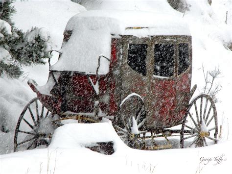 Old Stagecoach In Snowstorm Photograph By George Tuffy Fine Art America