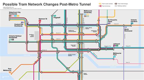 Possible Post Metro Tunnel Melbourne Tram Network Maps By Philip Mallis