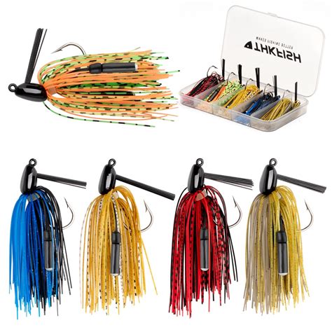 THKFISH 5pcs Bass Jig Fishing Lure Kit 7g 10g 14g Loud Bead Design