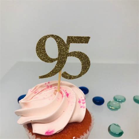 95th Birthday Cupcake Toppers Birthday Decoration 95 Cupcake Etsy