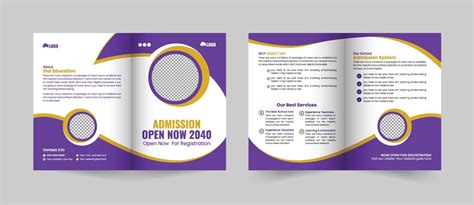 Creative and Modern School admission bifold brochure template, Bifold ...