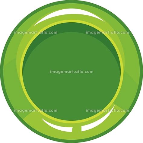 Green Button Icon Cartoon Style