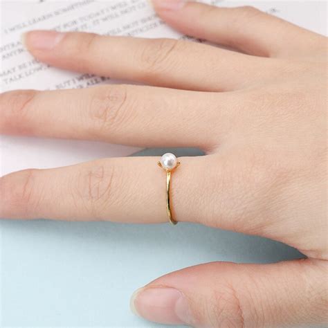 Dainty Imitatie Parel Ringen Voor Vrouwen Gold Dun Grandado