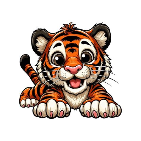 Cute Happy Tiger Cub Vector Illustration Premium Ai Generated Vector