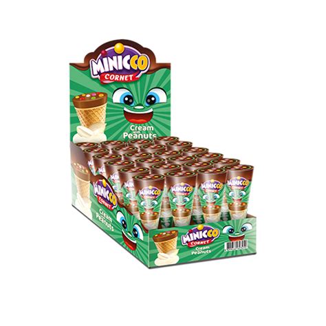 MINICCO CORNET FILLED WITH MILKY COMPOUND CHOCOLATE&PEANUT CREAM - ANL FOOD