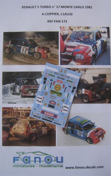 Renault Turbo N Rallye De Monte Carlo Coppier Decal E