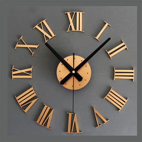 Imitación Metal DIY Reloj de pared diseño moderno salón decoración 3D