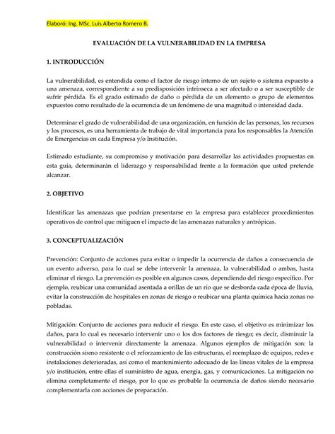 Anexo Emergencias Analisis De Vulnerabilidad Pdf Descarga Gratuita