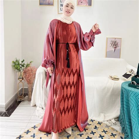 Loriya Abaya Women Muslim Dress Dubai New Design Pleated Long