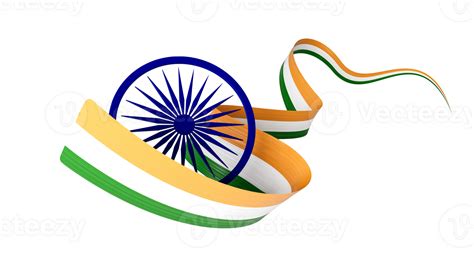 3d Flag Of India 3d Wavy Shiny Indian Ribbon Flag 3d Illustration 36271114 Png