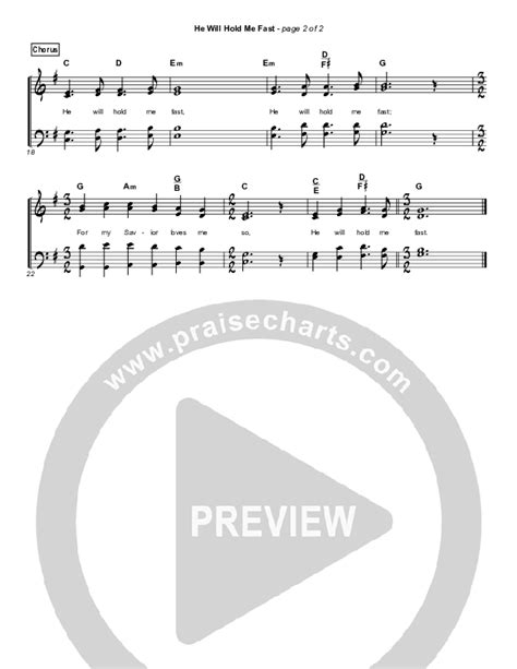 He Will Hold Me Fast Simplified Hymn Sheet Keith Kristyn Getty