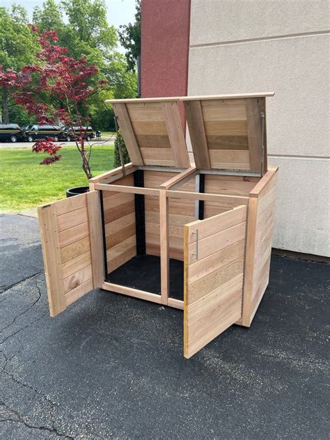 Clear Cedar Trash Enclosure Outdoor Garbage Can Storage In 2024