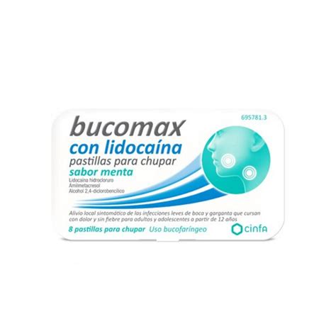 Bucomax Con Lidocaina Pastillas Para Chupar Sabor Menta Pastillas