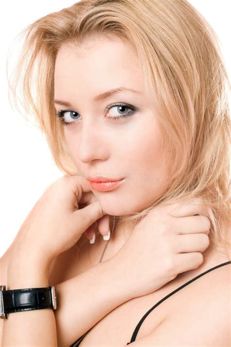 Closeup Portrait Of A Playful Attractive Blonde Stock Photo Image Of Attractive Beauty 29703702