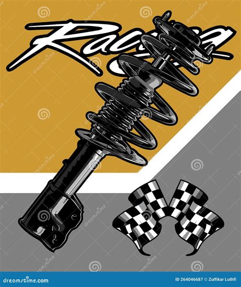 Black car shockbreaker stock vector. Illustration of technology - 264046687