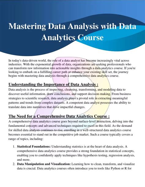 Ppt Mastering Data Analysis With Data Analytics Course Powerpoint