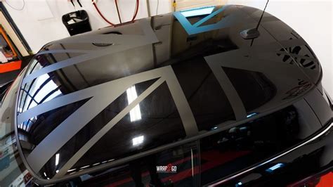 Mini Cooper Dak In 3M Matte Black Engelse Vlag Mini Cooper Vlag Dak