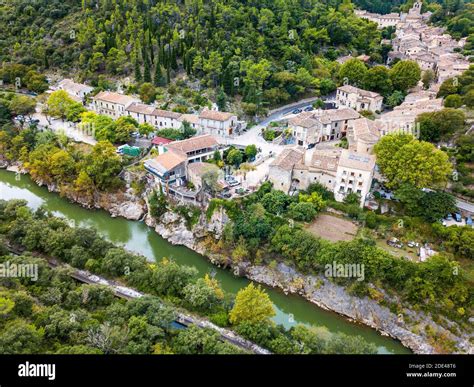 Aerial View Saint Guilhem Le Desert Labelled Les Plus Beaux Villages