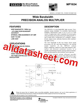 MPY634 16 Datasheet PDF Texas Instruments