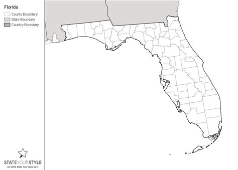 Florida Maps With Counties DIGITAL DOWNLOAD - Etsy