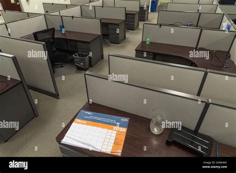 Abandoned empty office at the start of global epidemic Covid 19 March ...