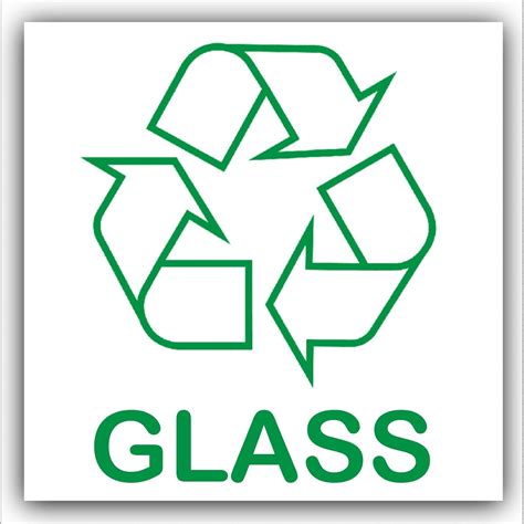 Glass Recycling Adhesive Sticker Recycle Logo Sign Environment Label By