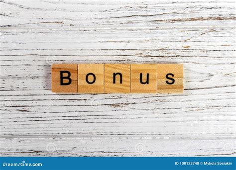 BONUS Word Made With Wooden Blocks Concept Stock Photo Image Of