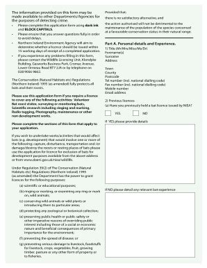 Fillable Online Doeni Gov Application For A Licence To Disturb Or Take